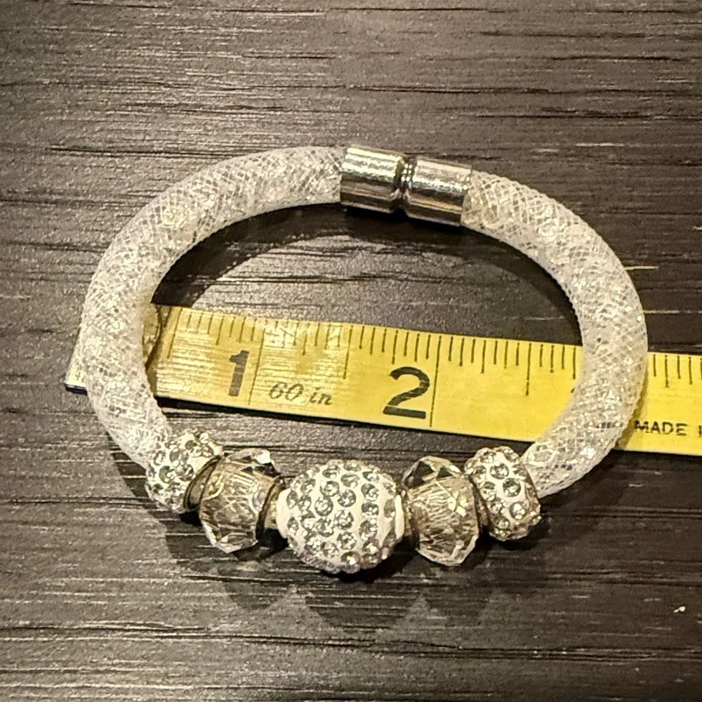 Set of 5 Elegant Crystal Beaded Bracelets